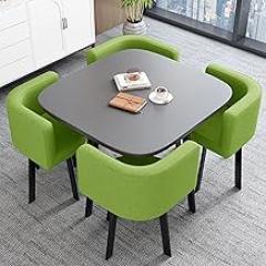 Meeting Table, Office Conference Table Business Coffee Table Set, Cafe Balcony Living Room Simple Dining Table, Suitable for Lounge, Living Room(Green)