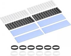 PATIKIL M.2 2280 Nvme SSD Heatsink 70x22x3mm, Radiator Cooler Aluminum Heat Sink Cooling Fin with Thermal Pad/Tape/Rubber Ring for Laptop Electronics CPU Led, Black/Silver