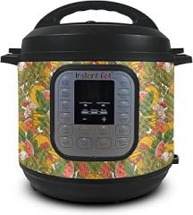 Carbon Fiber Skin Compatible with Instant Pot Duo 6-Quart - Summer Lunch - Premium 3M Vinyl Protective Wrap Decal - Easy to Apply | Made in The USA