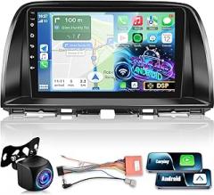 NHOPEEW [2+64G] for Mazda CX5 CX-5 CX 5 2012-2015 Android Radio: 9 inch HD Touchscreen DSP Audio - Wireless Carplay and Android Auto, GPS, WiFi, DSP/EQ, Multiple UI, SWC + AHD Backup Camera