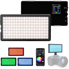Lume Cube Panel Pro 2.0 RGB Camera Light | for Photography & Videography, fits Sony, Nikon, Canon, Panasonic, Fuji, and More | Bluetooth App, Adjustable Color, Camera Mount & Diffuser Included
