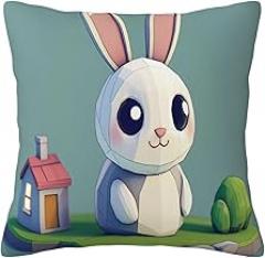 Electronic Rabbit Throw Pillow Covers, Winter Holiday Cushion Case Decoration for Sofa Couch,Covers for Couch Outdoor Decor