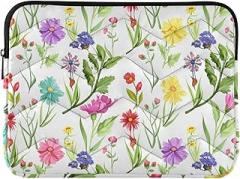 Laptop Cases Colorful Flowers Plants Shockproof Protective Notebook Case Portable Electronic Device Cover, 15-15.6 Inch