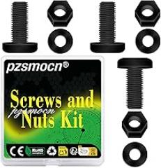 150 Pieces/50 Sets M6*15 mm Plastic Black Nylon Cross Round Head Screw Hexagonal Nut Combination Kit, with Insulating Washers, Standard Size, for DIY and Electronic Assembly.