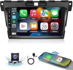 2G+64G Car Radio for Mazda CX-7 CX7 CX 7 2007 2008-2014 - Apple Carplay & Android Auto - 9 Inch Android 13 Stereo with WiFi/EQ/GPS + AHD Rear View Camera