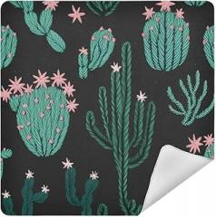 Cute Cactus Black Camera Protective Wrap, Anti-scratch Lens Protector Wrapper, Magic Self-Adhesive Cloth for Cameras/DSLR/Laptop/Electronic Accessories, L