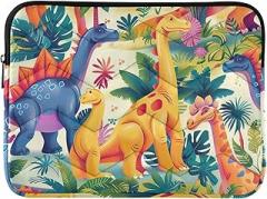 Mcute Dino Jungle Multicolor Laptop Sleeves Case for Laptop 14 Inch Portable Electronic Device Cover