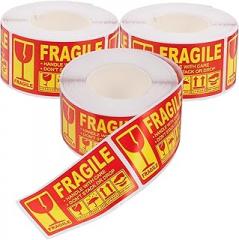 3rolls Fragile Stickers Adhesive Tape for Glassware Electronics Logistics Warehouse