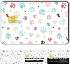 Credit Card Sticker Skin - 4 Styles Funny Debit, Credit Card Sticker, Key, Debit, Credit, Slim, Waterproof, Anti-Wrinkling Removable Vinyl Debit Skin Cover Credit Card Decals (Footprint)