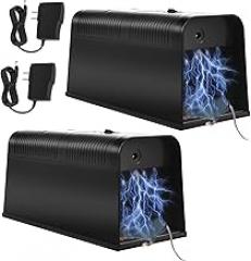 2Pack Electric Mouse Traps Zapper, High Voltage Instantly Kills No-Touch Electronic Rat Traps Indoor for Home, Living Rooms, Kitchens, Garages, Reusable Mice Trap Zapper for Rodent Chipmunks(Black)