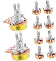 Generic 10pcs Potentiometer Electric Guitar Replacement Horizontal Trimmer Resistor Electronic Accessories Replacement Pot High Precision Resistors Parts Audio Volume Taper Pots Copper