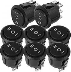 8pcs Pin Round Toggle Switches Position Rocker Switch for Vehicle and Electronics Easy Installation for Flexible Control for Boats Cars Rvs