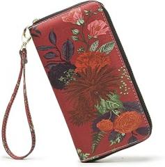 LOVESHE Women Wallet Card RFID For Womens Holder Blocking Credit Small Zipper Purse Pocket Bifold Slim Coin ID Ladies Wristlet Clutch Large Capacity Window Case Travel Zip Women's