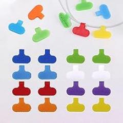 16pcs Multicolor Cable Labels with Writable Wire Tags for Electronics Organization