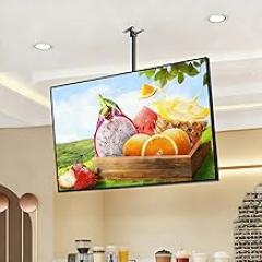 Backlit Electronic Menu Board - Slim Aluminum Light Box, Wall Mounted/Hanging Illuminated Sign for Restaurant Cafe Shops 21.5-inch wall mounted full screen single USB version