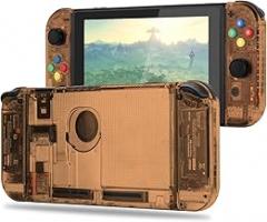 [Update Version] DIY Replacement Housing Shell Case Set for Switch NS NX Console and Right Left Switch Joy-Con Controller Without Electronics (Set-Fire Orange)