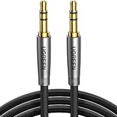 UGREEN 3.5mm Audio Cable Nylon Braided Aux Cord Male to Male Stereo Hi-Fi Sound for Headphones Car Home Stereos Speakers Tablets Compatible with iPhone iPad iPod Echo More 1.5FT