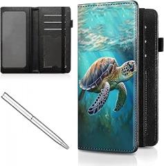 Mxfdegf Checkbook Cover for Men and Women Personal Checkbook,Premium Leather Standard Register Checkbook Case,with RFID Blocking - Check Book Cover Wallet for Girl Duplicate Check,Sea Turtle
