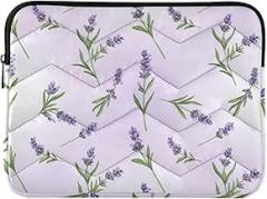 Lavender Flowers Green Leaves Laptop Sleeve Case for Laptop Portable Electronic Device Cover Medium