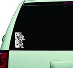 Coil Wick Drip Vape Wall Decal Quote Design Sticker Vinyl Art Words Decor Car Truck JDM Windshield Race Drift Window Funny Adult Teen Inspirational Motivational E Cig Electronic Vapor