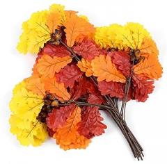 Artificial Simulated Fruit Plant - Multicolor Plastic Oak Fruit Wall Decoration Home & Outdoor Decor(Yellow Red)