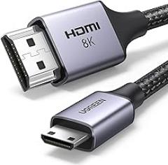 UGREEN 8K Mini HDMI to HDMI Cable 6.6FT Aluminum Braided 8K@60Hz 4K@240Hz Bidirectional HDR eARC Compatible with Raspberry Pi Zero Camera Camcorder Graphics Card Tablet Projector