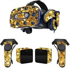 MightySkins Skin Compatible with HTC Vive Pro VR Headset - Gold Chips | Protective, Durable, and Unique Vinyl Decal wrap Cover | Easy to Apply, Remove, and Change Styles | Made in The USA