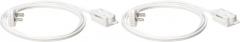Amazon Basics 6 foot 2-Prong Indoor Rectangle Extension Cord Power Strip - Flat Plug - 13 Amps, 1625 Watts, 125 VAC - 2-Pack, White