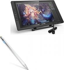 BoxWave Stylus Pen Compatible with XP-Pen Artist Display 22E Pro - AccuPoint Active Stylus, Electronic Stylus with Ultra Fine Tip - Metallic Silver