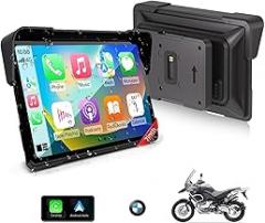 BMW Motorcycle CarPlay 7 Inch Motorcycles GPS Navigation System IP67 Waterproof Motorcycle Android Auto with Siri & Google Assistant Dual Bluetooth Wireless Moto Car Play