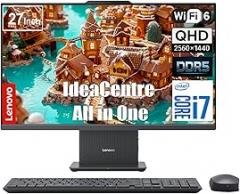 Lenovo IdeaCentre 27 Inch All-in-One Desktop Computer, QHD Touchscreen Display (110Hz Refresh Rate), 10-Core Intel Core i7 13620H, 32GB DDR5 RAM, 1TB PCIe SSD, KB & Mouse, WiFi 6, RJ45, Windows 11
