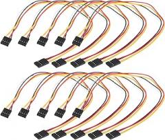 MECCANIXITY Female to Female 4Pin Breadboard Jumper Wire 2.54mm Pitch Single Row Ribbon Cable 30cm Long Breadboard Ribbon Cables for Breadboard Electronic Projects Pack of 10,Multicolored