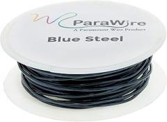 Copper Wire, Silver Plated Parawire 24ga Blue Steel 100' Roll