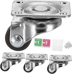 4pcs Mini Swivel Caster Wheels Heavy Duty Soft Rubber Casters for Furniture Workbench and Electronic Instruments Easy Installation and Movement