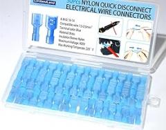 50PCS Blue 16-14 AWG Nylon Female Spade Connectors Electrical Insulated Wire Crimp Terminals for Automotive,Electronics Wiring Connect Quick Disconnect Crimp Terminals for 16,14 Gauge Wire