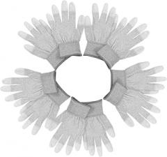 DOITOOL 5pairs Anti-static Working Gloves with Coated Fingertips for Precision Tasks Electronics Mobile Repair and Jewelry Assembly Durable Non-slip Design