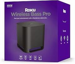 Roku Wireless Bass Pro Subwoofer for Roku Streambar Pro and Wireless Speakers (Renewed)