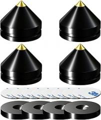 Hi-end Speaker Isolators Stand Feet Base Mats HiFi Speaker Spike Pads Aluminum Shock Absorber Vibration Dampener Audio Resonance Reducer for Subwoofer CD Record Player Amplifier Turntables