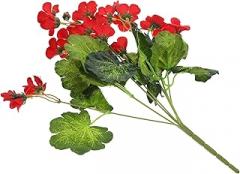 Milisten Faux Begonia Flower Bouquet Artificial Simulation Flowers Home Décor Red Plastic Floral Arrangement for Photography and Party Decoration