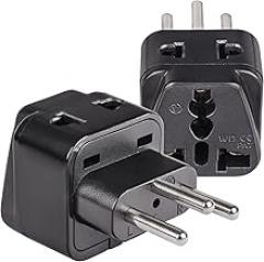 OREI USA to Switzerland Plug Adapter - Type J Adapter Compatible with Switzerland, Rwanda, Liechtenstein - 2 in 1 Swiss Plug Adapter - CE Certified - RoHS Compliant - 2 Pack - Black Color