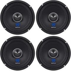 Rockville RXM64 6.5-in 600W Total 4-Ohm mid-bass Driver car Audio Speakers, 150W peak/75W RMS per Speaker, Kevlar Cone Reinforced Pulp, for Door installations and Custom Systems, 4-Piece