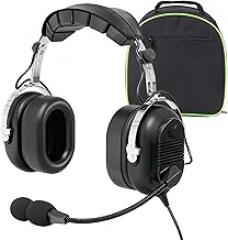 WODASEN Aviation Pilot Headset for Students Flight School Passive Noise Canceling Aircraft Headphones with Boom Mic