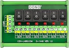 DIN Rail Mount 6 Channel Rocker Switch AC 115V 230V Power Distribution Strip Module