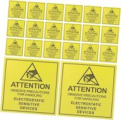 Veemoon 200PCS Static Warning Decals Self-Adhesive Electrostatic Caution Stickers for Electronic Labs High Voltage Safety Sign Labels Easy to Apply Warning Labels
