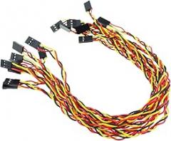 10PCS 3P Dual Ended Twisted Wire 300mm Female to Female Wire Connector Red Yellow Black Color Multicolor Jumper Wire for Electronic Projects