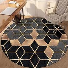 Drum Rug Round Gaming Office Chair Mat, Fabric Office Floor Mat, Tile Protection Mat, Floor Protector Mat for Hard Floors, Floor Mat for Office Wooden Floor-A||80CM