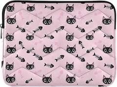 Laptop Protective Cover Portable Electronic Device Cover Cute Black Cat Shockproof Protective Notebook Case