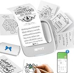 iDPRT Sticker Printer, PrintPods Mini Printer, Bluetooth Portable Sticker Maker with 1 Roll Paper, Print Pod Inkless Thermal Printers for iPhone, Impresora Portátil for Notes, Journal, DIY, Kids Gift