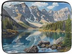 Rocky Mountains Printed Laptop Bag for Men Women Shockproof Laptop Bag for Travel Office School, black, 12 inch