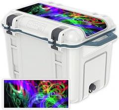MightySkins (Cooler Not Included) Skin Compatible with OtterBox Venture 45 qt Cooler Lid - Neon Splatter | Protective, Durable, and Unique Vinyl wrap Cover | Easy to Apply | Made in The USA